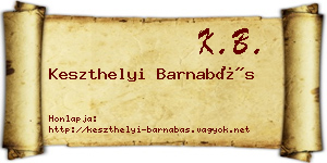 Keszthelyi Barnabás névjegykártya