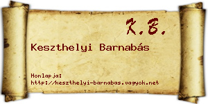 Keszthelyi Barnabás névjegykártya