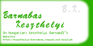 barnabas keszthelyi business card